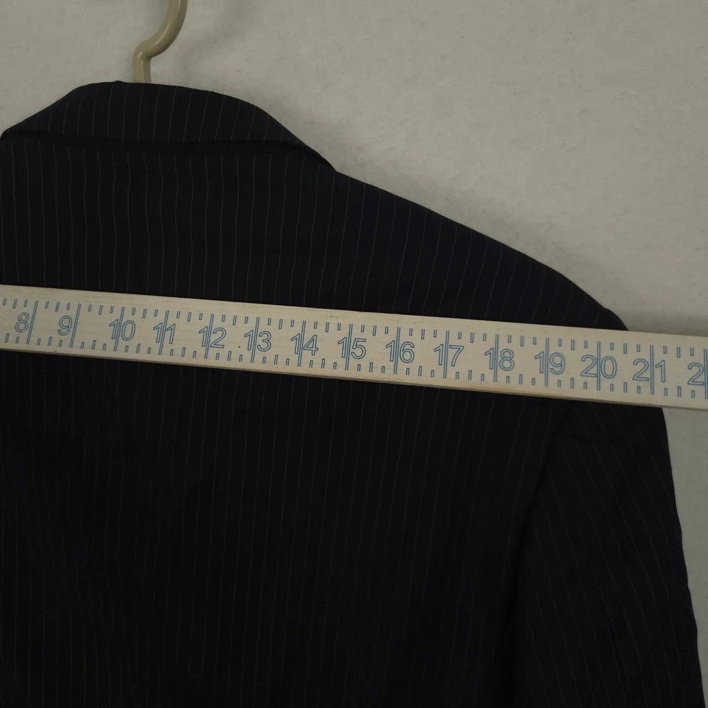 Loro Piana Pinstripe Blazer Men 46R Navy Blue Wool Super 120s Union Made USA